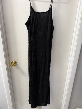 Stenay Black Beaded Maxi Slip Dress